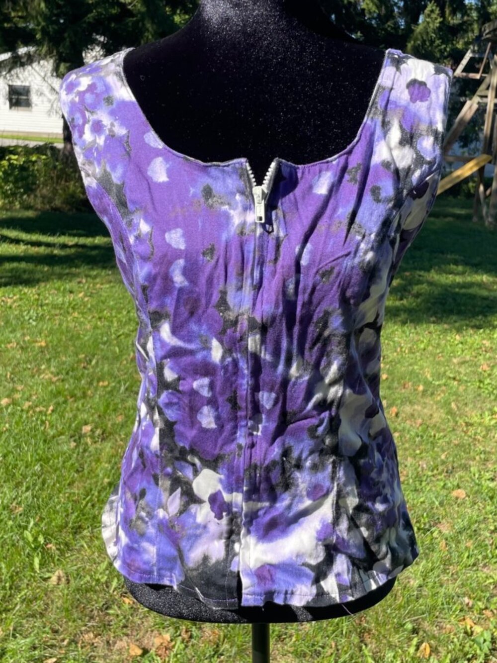Vintage 90s Handmade Tank Top Zip Front Goth Whimsigoth XL Sexy Grunge Alt Girl